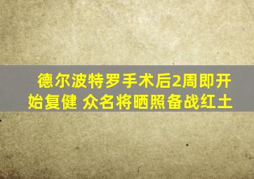 德尔波特罗手术后2周即开始复健 众名将晒照备战红土